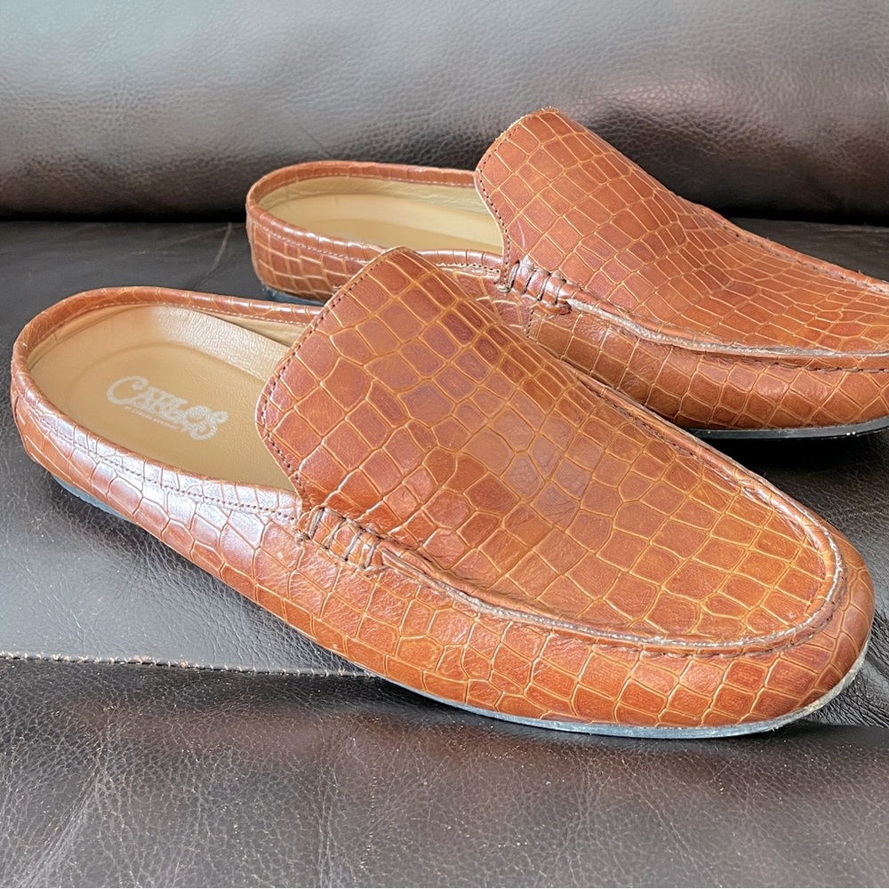 Alligator Print Brown Carlos Santana Slip On Men’s 12